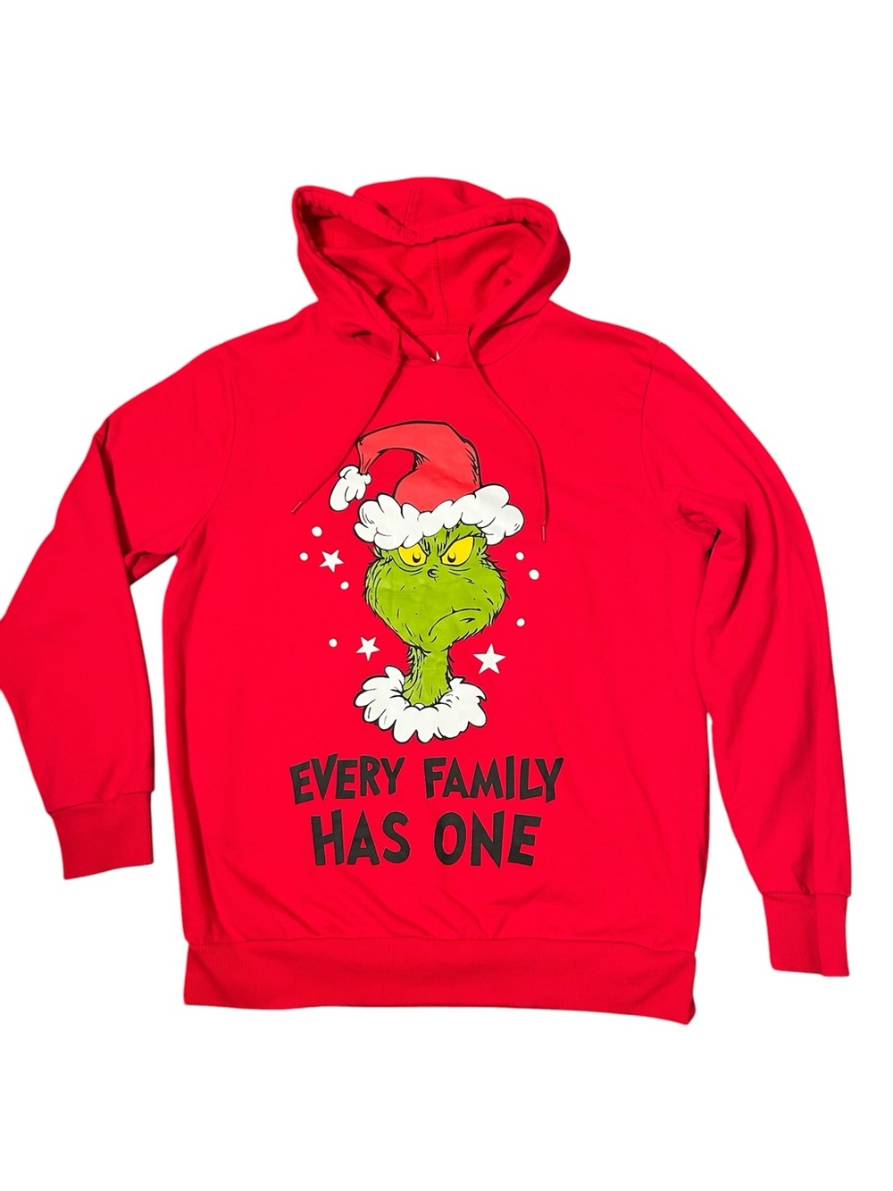 The Grinch Holiday Hoodie Sweatshirt Size M Red Green Christmas Festive